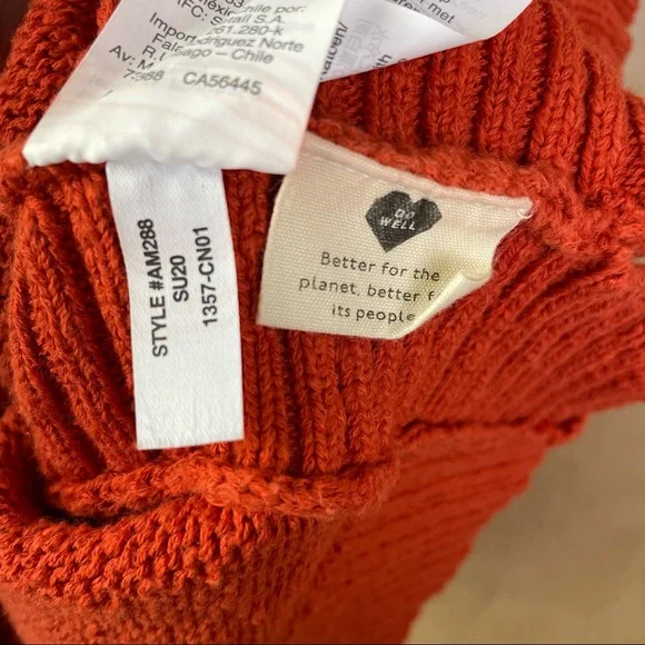 Madewell Burnt Orange Sleeveless Sweater Top Size Medium - Picture 5 of 6